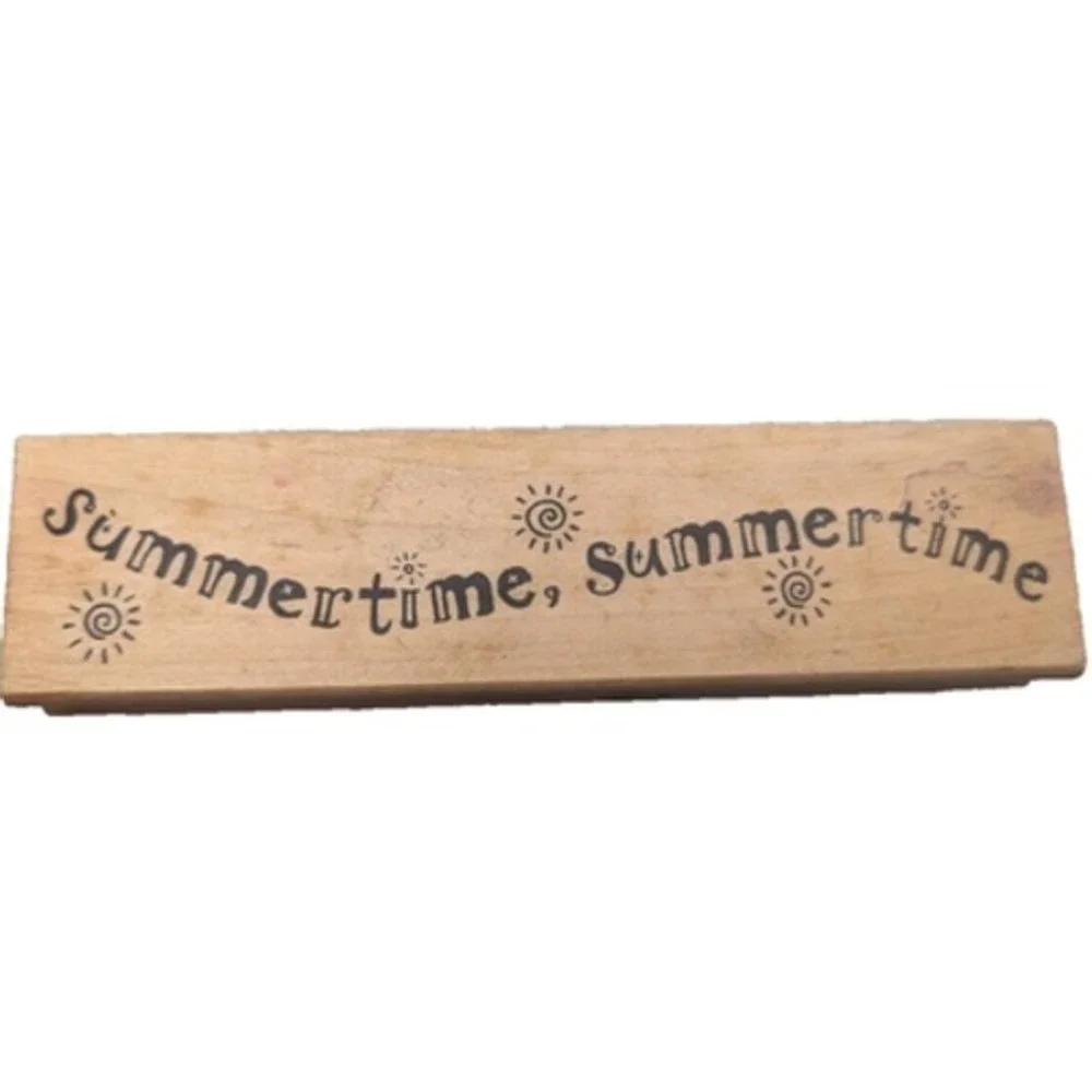 Great Impressions Summertime Border Sun G175 Rubber Stamp Wood #D22